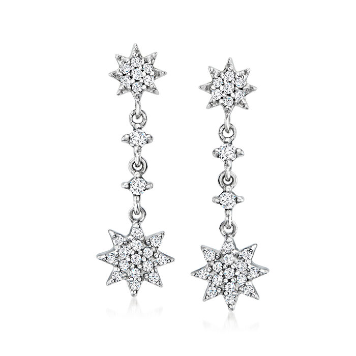 .25 ct. t.w. Diamond Starburst Drop Earrings in Sterling Silver