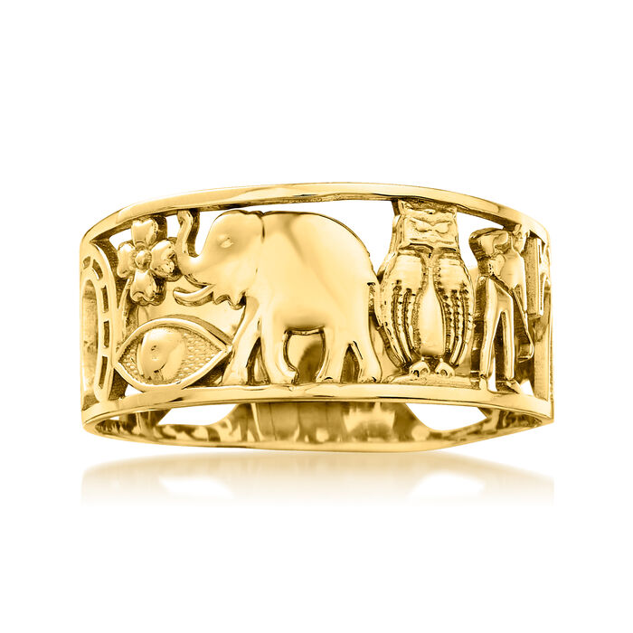14kt Yellow Gold Good Luck Ring