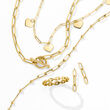 Italian 14kt Yellow Gold Paper Clip Link Toggle Necklace