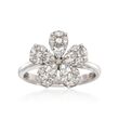 Simon G. 1.10 ct. t.w. Diamond Floral Ring in 18kt White Gold