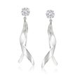 14kt White Gold Twisted Drop Earring Jackets