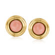 C. 1990 Vintage Pink Coral Earrings in 14kt Yellow Gold