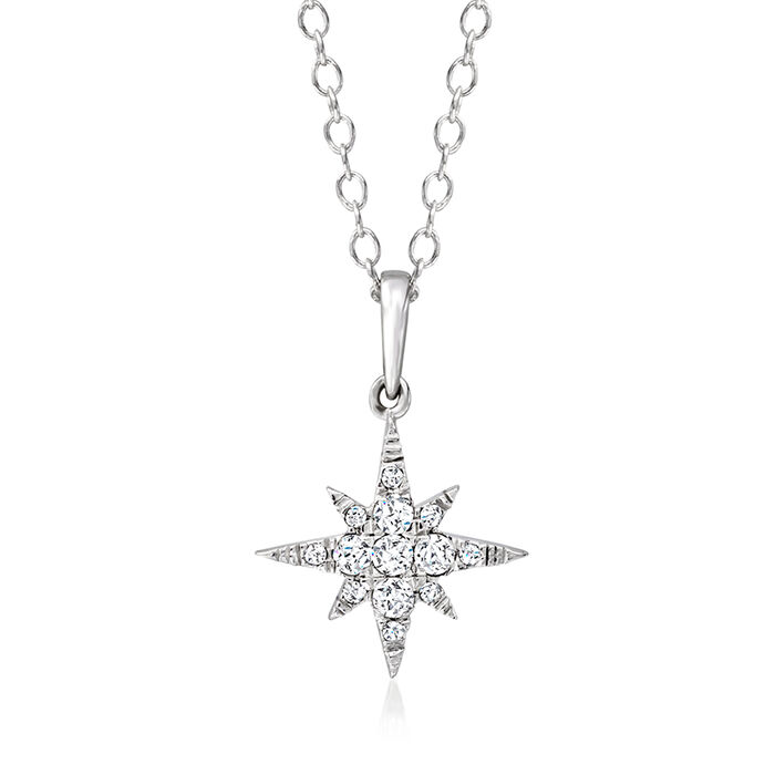 .10 ct. t.w. Diamond North Star Pendant Necklace in Sterling Silver