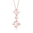 3.00 ct. t.w. Morganite Pendant Necklace With Diamond Accents in 14kt Rose Gold