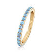 1.00 ct. t.w. Blue Topaz Eternity Band in 14kt Yellow Gold
