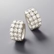 5.00 ct. t.w. Diamond Multi-Row Hoop Earrings in 14kt White Gold