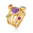 2.30 ct. t.w. Multi-Stone Jewelry Set: Five Stacking Rings in 14kt Gold Over Sterling