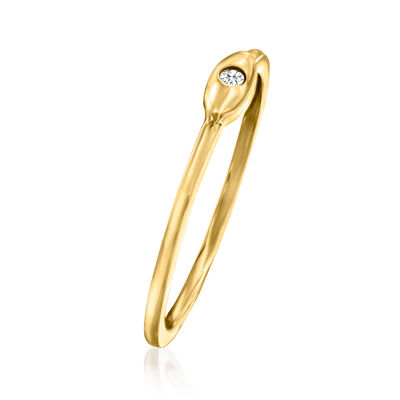 14kt Yellow Gold Evil Eye Ring with Diamond Accent