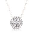 .49 ct. t.w. Diamond Honeycomb Pendant Necklace in 14kt White Gold