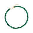 40.00 ct. t.w. Emerald Bead Anklet in 10kt Yellow Gold