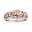 .71 ct. t.w. Pink and White Diamond Ring in 18kt Two-Tone Gold
