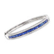 C. 2000 Vintage 5.00 ct. t.w. Sapphire and .55 ct. t.w. Diamond Bangle Bracelet in 14kt White Gold