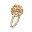 C. 1980 Vintage 18kt Yellow Gold Openwork Dome Ring