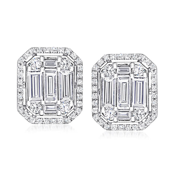 1.50 ct. t.w. Diamond Earrings in 14kt White Gold
