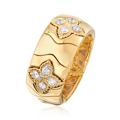 Roberto Coin &quot;Princess Flower&quot; .52 ct. t.w. Diamond Ring in 18kt Yellow Gold
