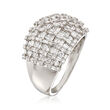 2.00 ct. t.w. Baguette and Round Diamond Basketweave Ring in 14kt White Gold