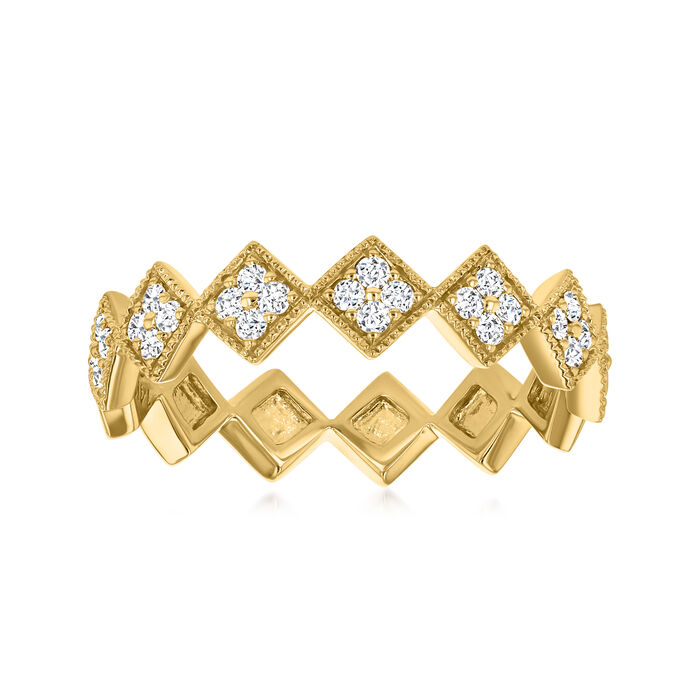 .25 ct. t.w. Diamond Chevron Station Ring in 14kt Yellow Gold