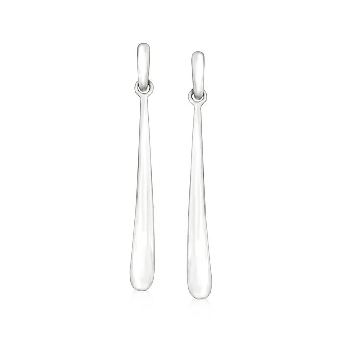 Zina Sterling Silver &quot;Contemporary&quot; Curved Teardrop Earrings