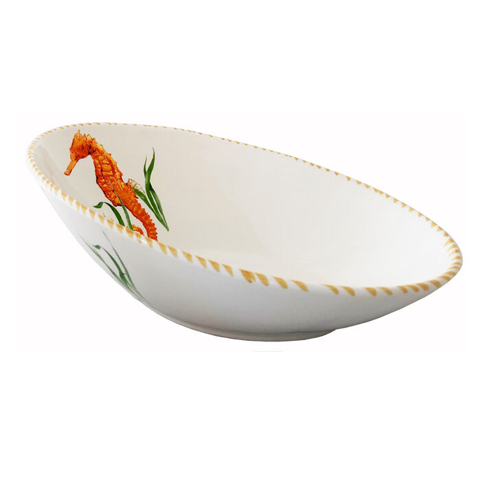 Abbiamo Tutto &quot;Seahorse&quot; Ceramic Diagonal Bowl from Italy