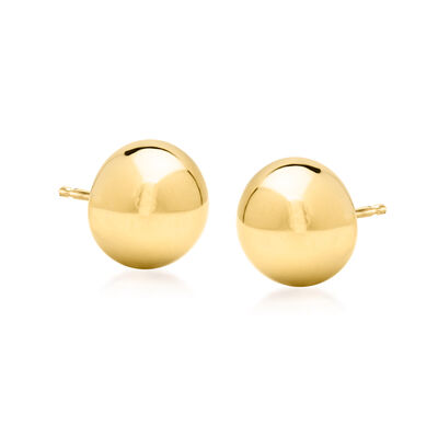 14kt Yellow Gold Domed Button Earrings