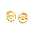 14kt Yellow Gold Smiley Face Stud Earrings