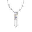 C. 2000 Vintage 2.57 ct. t.w. Multi-Stone Drop Necklace in 18kt White Gold