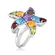 4.91 ct. t.w. Multi-Stone Starfish  Ring in Sterling Silver