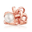 Mikimoto &quot;Ribbon&quot; 8.5mm A+ Akoya Pearl Bypass Ring in 18kt Rose Gold
