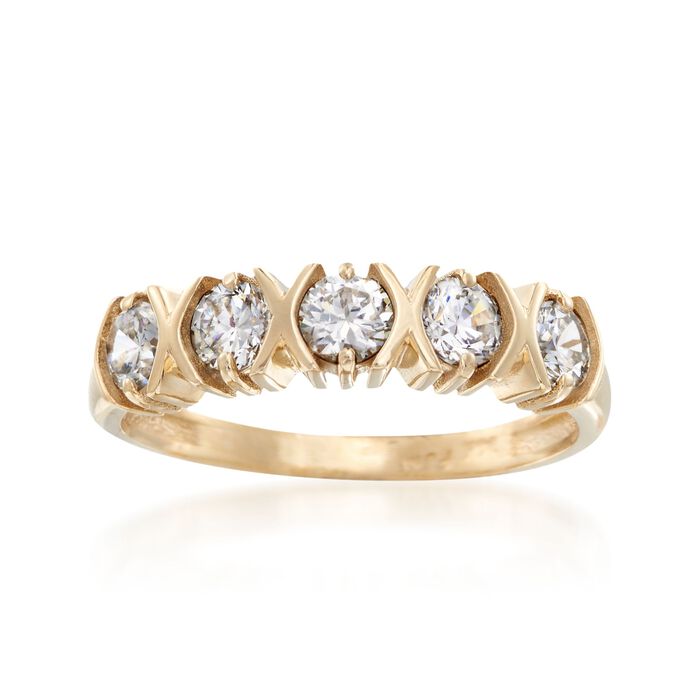 1.10 ct. t.w. CZ Five-Stone Ring in 14kt Yellow Gold