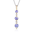 C. 2010 Vintage .20 ct. t.w. Tanzanite Drop Pendant Necklace with Diamond Accents in 14kt White Gold