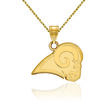 14kt Yellow Gold NFL Los Angeles Rams Pendant Necklace. 18&quot;