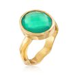 Green Onyx Ring in 18kt Gold Over Sterling