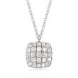 Gabriel Designs .50 ct. t.w. Diamond Square Pendant Necklace in 14kt White Gold