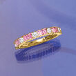 .50 ct. t.w. Pink Sapphire and .36 ct. t.w. Diamond Ring in 14kt Yellow Gold