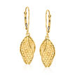Italian 14kt Yellow Gold Honeycomb Drop Earrings