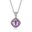 Andrea Candela &quot;Lazo De Colores&quot; 6.25 Carat Amethyst Pendant Necklace with Diamond Accents in Sterling Silver