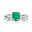 1.30 Carat Emerald Ring with .63 ct. t.w. Diamonds in 14kt Two-Tone Gold