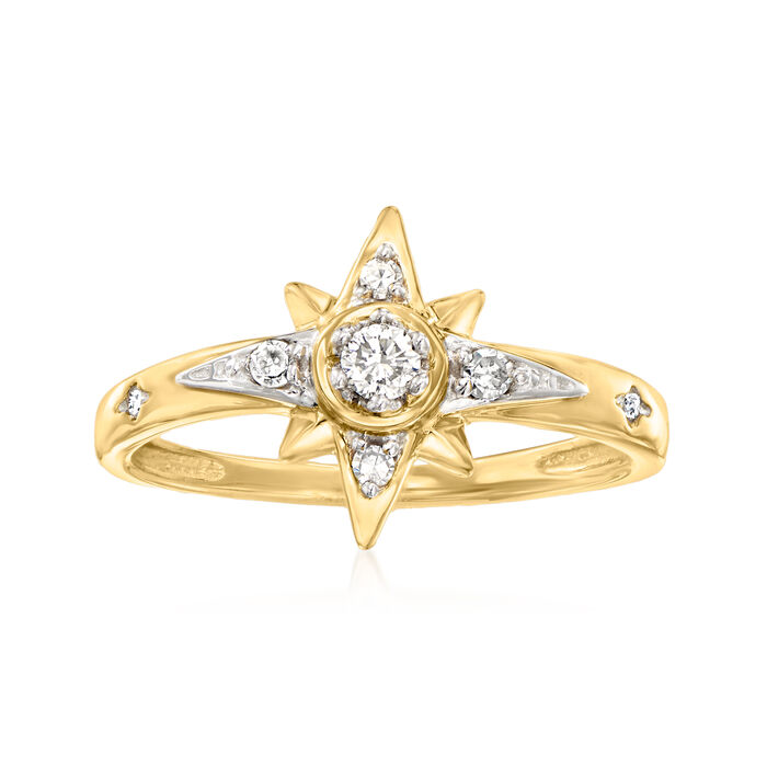 .10 ct. t.w. Diamond North Star Ring in 10kt Yellow Gold