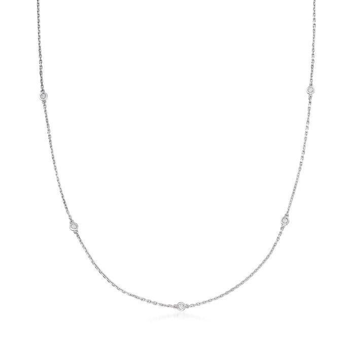 .25 ct. t.w. Bezel-Set Diamond Station Necklace in Sterling Silver