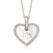 .10 ct. t.w. Diamond Personalized Heart Charm Necklace in Sterling Silver