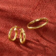 2mm 14kt Yellow Gold Small Hoop Earrings