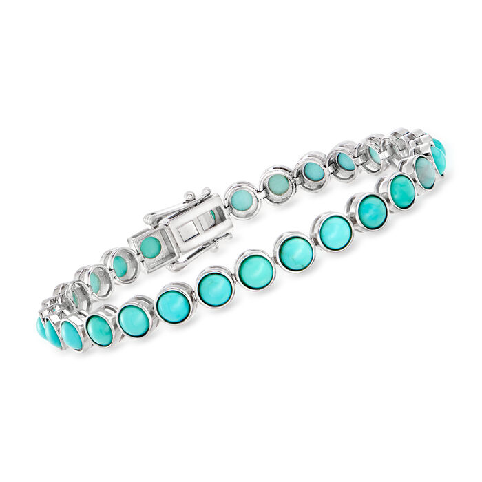 Turquoise Tennis Bracelet in Sterling Silver