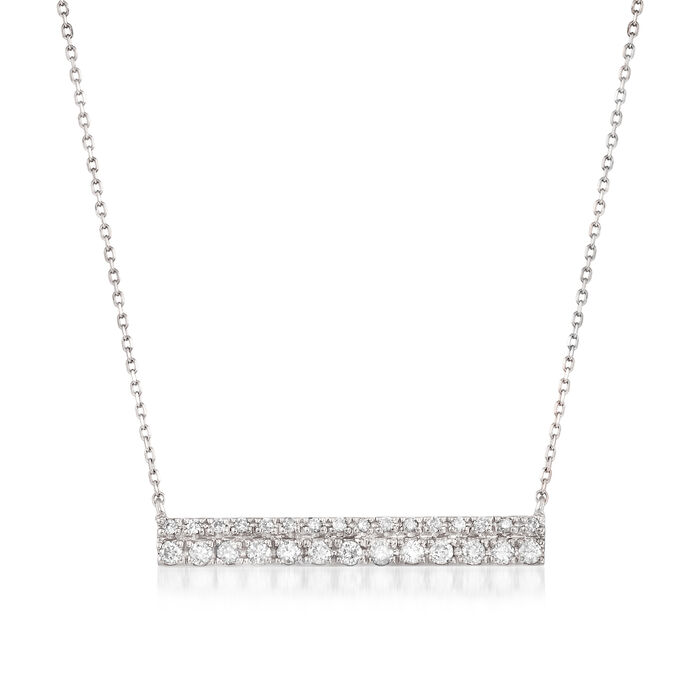.25 ct. t.w. Diamond Double-Row Bar Necklace in 14kt White Gold
