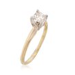 C. 1990 Vintage .45 Carat Princess-Cut Diamond Solitaire Engagement Ring in 14kt Yellow Gold