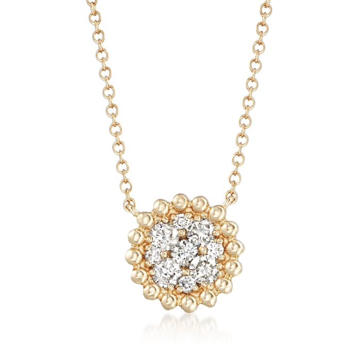 .43 ct. t.w. Diamond Cluster Necklace in 14kt Yellow Gold