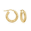 Italian 14kt Yellow Gold Diamond-Cut Hoop Earrings