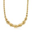 Italian 18kt Gold Over Sterling Graduated Twisted Rope Chain Necklace