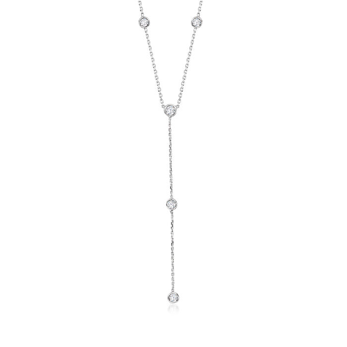 .50 ct. t.w. Diamond Station Y-Necklace in Sterling Silver