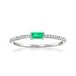 .10 Carat Emerald Ring with Diamond Accents in 14kt White Gold