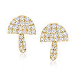.30 ct. t.w. Diamond Mushroom Earrings in 14kt Yellow Gold
